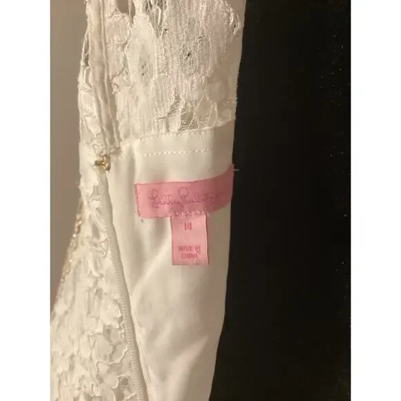 Lilly Pulitzer Mila feminine white lace dress 14 - Picture 7 of 7